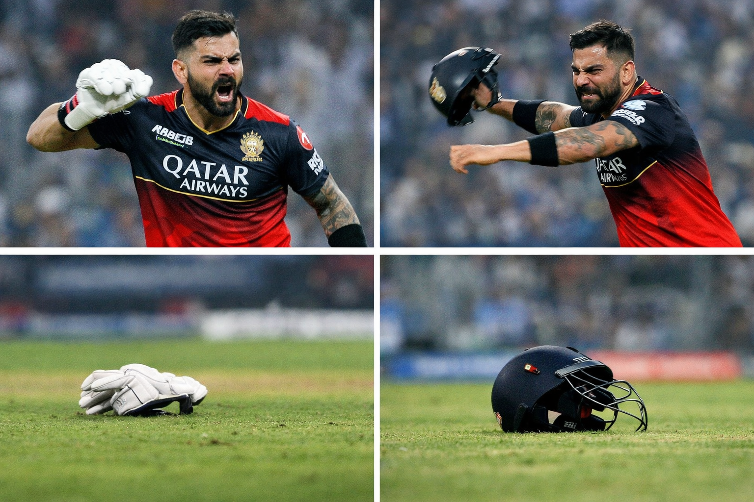 Virat Kohli Angry Reaction IPL 2026 throwing gloves and helmet