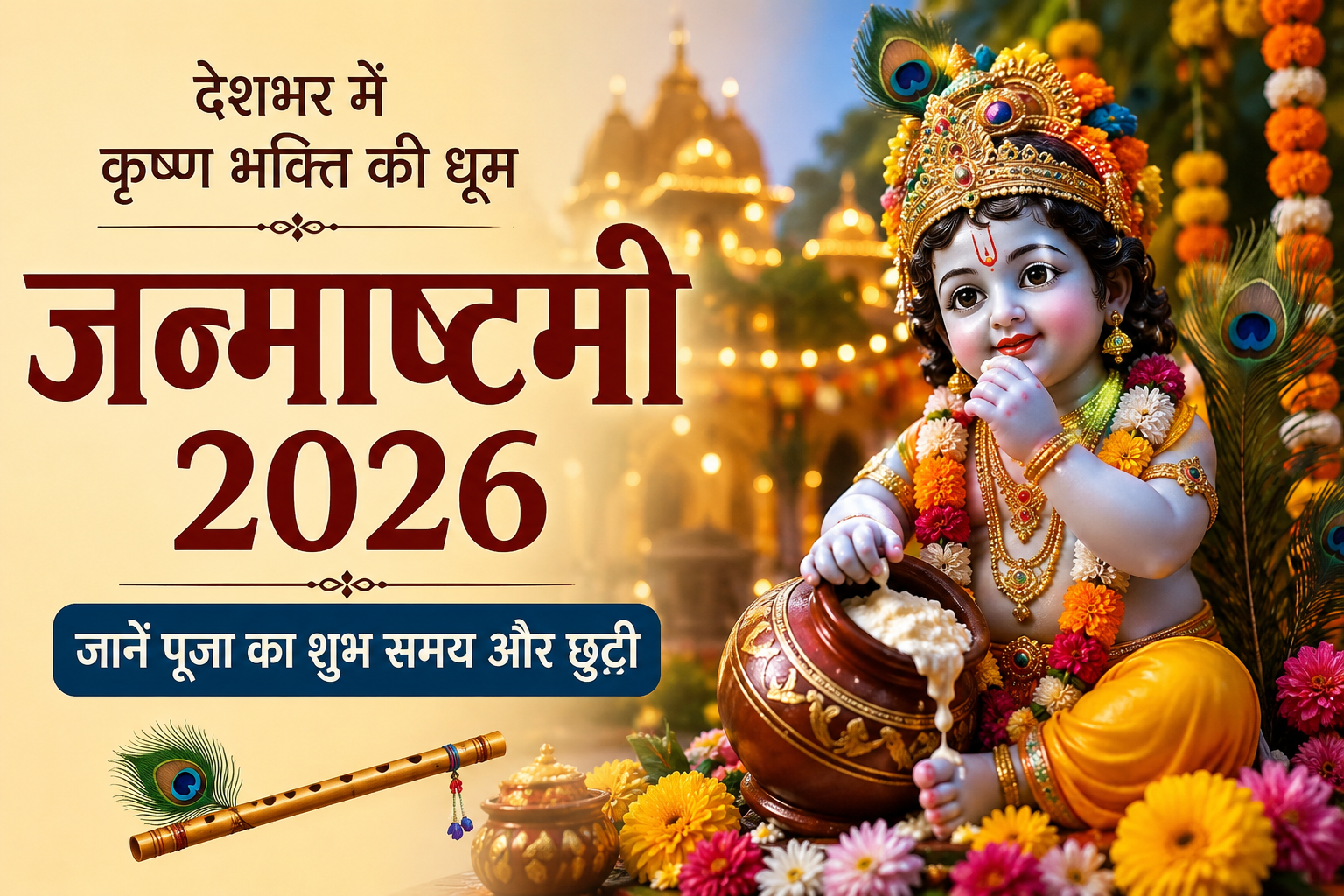 जन्माष्टमी 2026 पर भगवान श्रीकृष्ण की पूजा